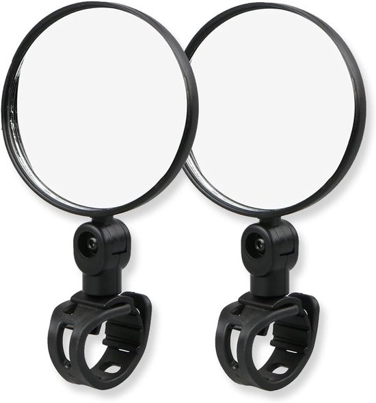 Rückspiegel, Geeignet Für Fahrräder Und Elektroroller, 2-teilig, 360° Drehbarer Konvexer Spiegel Und Lenkerbefestigung (15-35 Mm)
