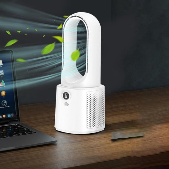Tragbarer，geräuschloser Usb-ventilator Ohne Rotorblätter，mit Einstellbarem Timer，nachtlicht Und 6-stufiger Dimmfunktion，ideal Fürs Schlafzimmer