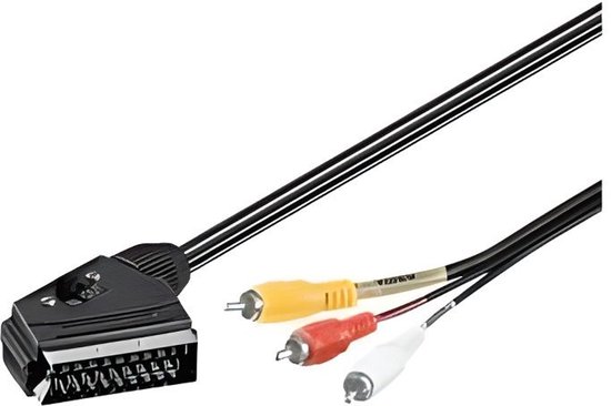 Scart-auf-3xrca-audio-/video-adapterkabel, 2 Meter