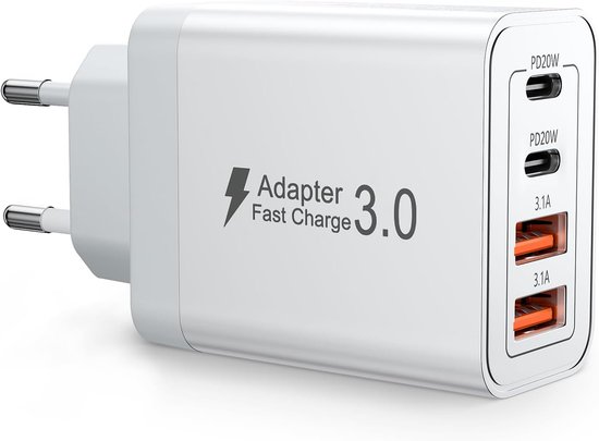 Usb-c-ladegerät，40-w-schnellladegerät Mit 4 Anschlüssen，usb-c-schnellladegerät，schnellladefunktion Und Reisetaugliches Mehrfach-usb-ladegerät