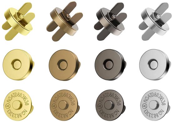 40 Stück In 4 Farben, 18 Mm/0,7 Zoll Magnetverschluss, Runde Magnetverschlüsse Für Handtaschen, Mäntel, Windjacken, Geldbörsen Und Rucksäcke.