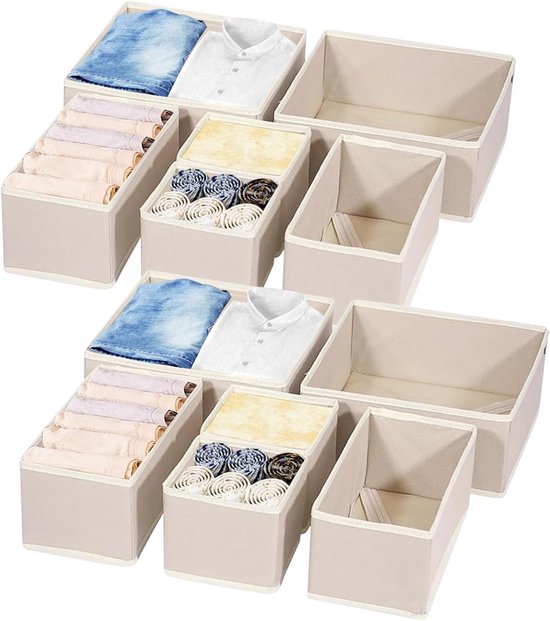 Faltbares Schubladen-organizer-set Für Den Kleiderschrank – 12-teilig – Socken, Unterwäsche, Accessoires