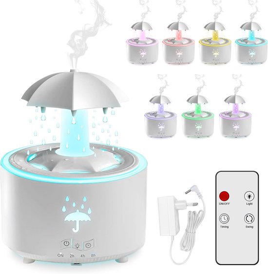 Luftbefeuchter 300 Ml Mit Fernbedienung Und Led-beleuchtung Für Schlaf- Und Wohnzimmer