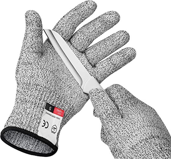 Schnittfeste Handschuhe – Multifunktional – Sicherheitshandschuhe Für Küche, Gartenarbeit, Glasschneiden Usw. – Schutzklasse 5 – Größe M