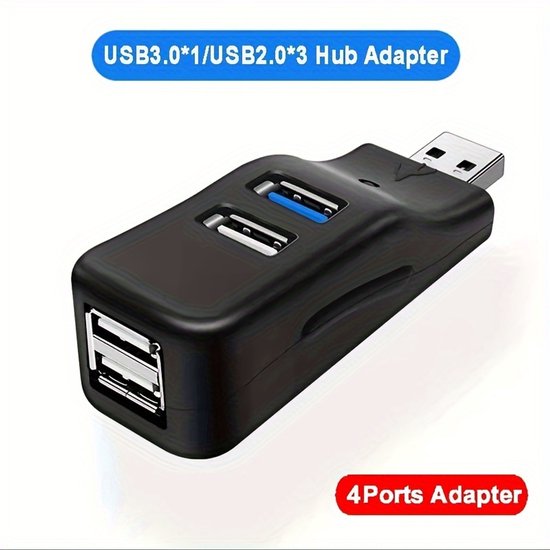 Schneller Usb-3.0-hub-adapter Mit Mini-splitterbox, Bietet 1 Bis 3 Anschlüsse. Geeignet Für Usb 2.0, Laptops, Pcs, Usb-sticks Und Kartenleser.