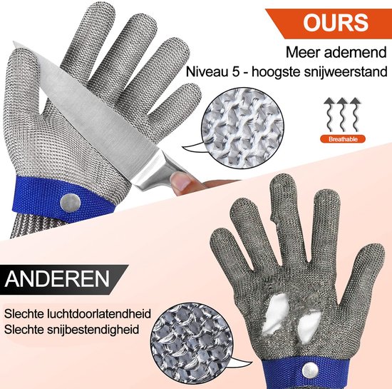 Schnittfeste Handschuhe Arbeitshandschuhe Hoher Schutzgrad 5 Küchenschutzhandschuh Zum Schneiden Von Fleisch，austern Und Zum Schneiden (s1)