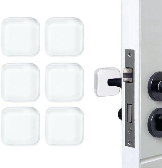 6 Stück 4 Cm Türknaufstopper，türgriffstopper Aus Weichem Gummi，selbstklebende Möbelpuffer Für Türen，toilettenschüsseln (quadratisch