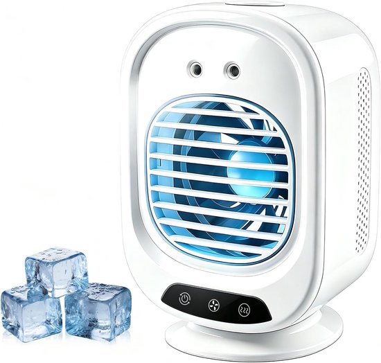 Mini-klimaanlage，280 Ml，ventilator Mit 3 Stufen，eisnebel Und 4d-silent-technologie，wiederaufladbar Über Usb-c
