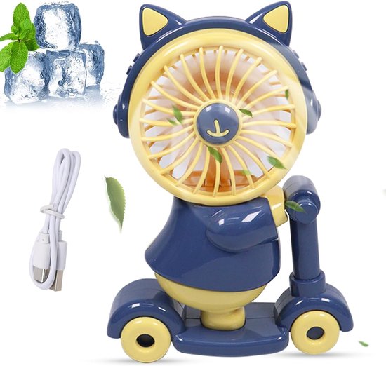 Mini-ventilator, Wiederaufladbar, Tragbar, Kleiner Kinderventilator, Leiser Kawaii-ventilator Für Kinder, Zuhause, Büro, Outdoor, Küche & Camping