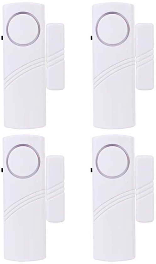 Set Mit 4 Magnetkontaktalarmen Für Türen Und Fenster，einfache Installation (2 Aaa-batterien Pro Alarm Sind Vom Benutzer Bereitzustellen