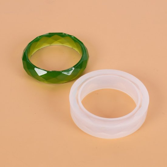 Silikonform Für Kristalltropfen Aus Gelharz, Ornament Aus Harz, Rautenförmig, Spiegelarmbandform, 2-teilig, Stil 2