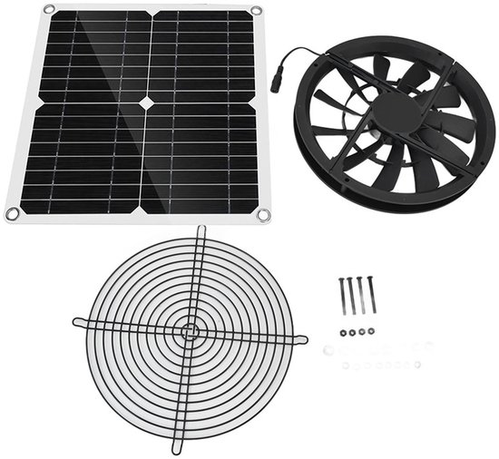 Solarbetriebener Abluftventilator, 25 Cm (10 Zoll), 100 W, Wasserdicht, Geeignet Für Hühnerställe Und Tiergehege