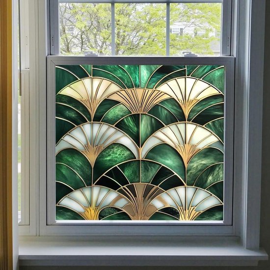 Alwayspon Fensterfolie In Regenbogen-buntglasoptik (nicht Klebend)，statische Vinyl-fensterclips Im Jugendstil，sichtschutzfolie Aus Vinyl