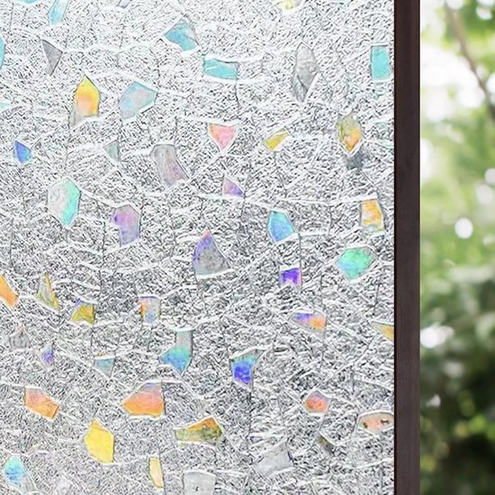 Elektrostatische 3d-fensterfolie，elektrostatisch Haftende Fensterfolie，mit Farbigem Steinmuster，45 X 200 Cm