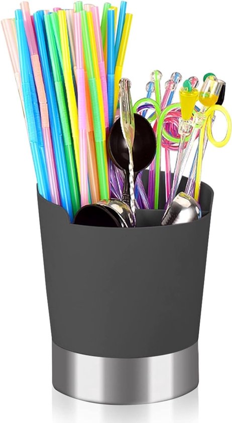 Allecto，edelstahl，gabel- Und Löffelhalter，geeignet Für Partys，bar-getränke-strohhalmspender Edelstahl Gabel- Und Löffelhalter-organizer