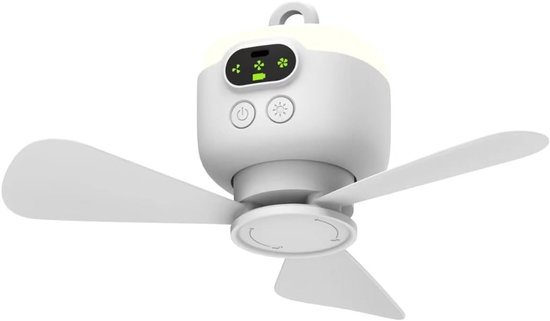 Tragbarer Campingventilator，27 Cm (10,6 Zoll) Zeltdeckenventilator，wiederaufladbarer 8000mah Akku Mit Licht Und Haken，abnehmbare Ventilatorflügel