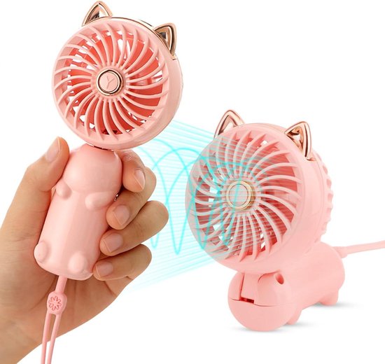 Tragbarer Handventilator Mit Akku Und 3 Geschwindigkeitsstufen，persönlicher Ventilator Für Mädchen，faltbarer Mini-usb-ventilator Für Unterwegs