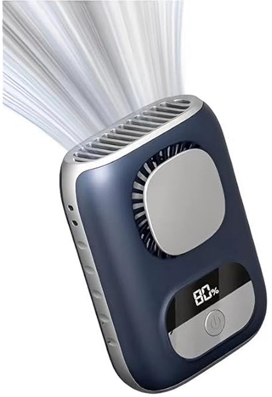 Tragbarer Hüftventilator Mit Clip，12 Stunden Akkulaufzeit Und Schnellladefunktion，5 Geschwindigkeitsstufen Mit Digitalanzeige，inklusive Trageband