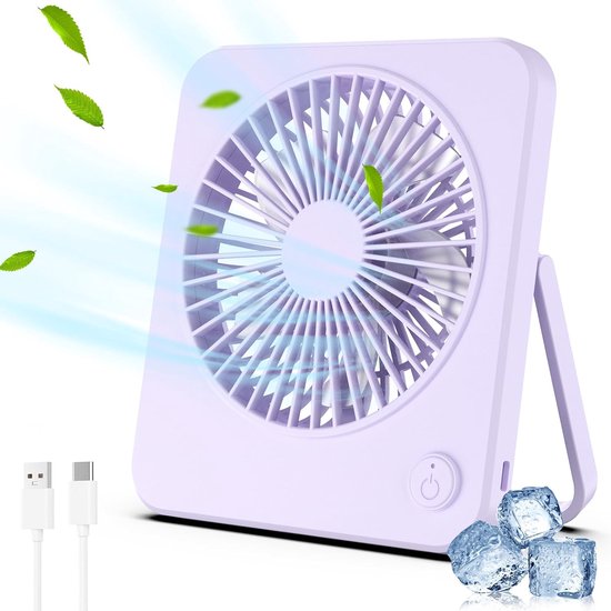 Mini-tischventilator Mit Steckeranschluss，usb-betriebener Mini-lüfter Für Den Schreibtisch，3 Geschwindigkeitsstufen，verstellbarer Winkel