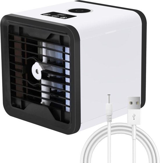 Tragbarer Luftkühler, Persönlicher Luftkühler Mit 7-farbiger Led-ambientebeleuchtung, Tischventilator Für Zuhause, Schlafzimmer, Büro Und Reisen