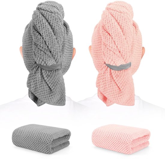 2er-pack Mikrofaser-trockenhandtücher Für Langes Haar，schnelltrocknende Handtücher，schnelltrocknende Handtücher，100 X 60 Cm