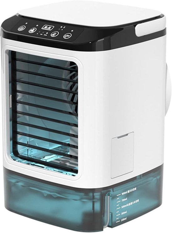 Luftkühler，mini-tischklimaanlage Mit Ventilator，3-in-1-tischluftkühler Mit 3 Windstufen，tischluftkühler Mit 7 Led-leuchten Für Zuhause