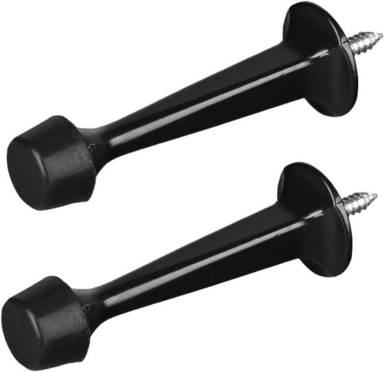 2 Türstopper, Wandmontierter Türstopper Aus Zinklegierung Mit Gummipuffer Für Den Innen- Und Außenbereich, 75 Mm