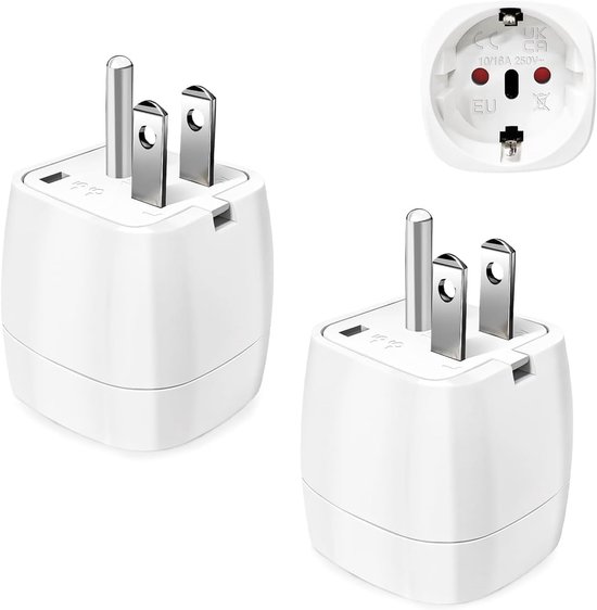 2 Reiseadapter Usa, Adapter Usa/deutschland Stecker, Steckeradapter, Reisestecker, Netzadapter Für Eu Nach Amerika/kanada/mexiko/thailand