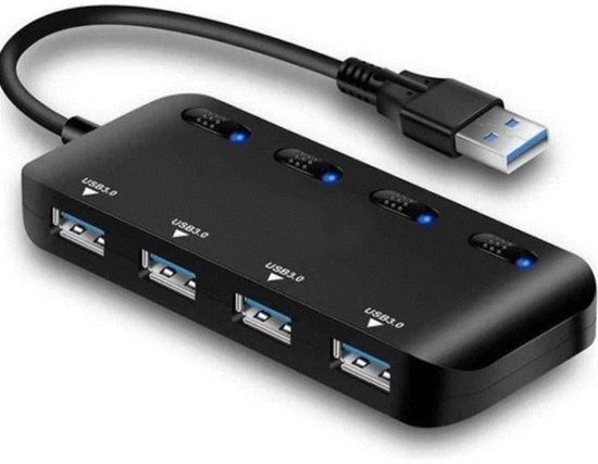 Usb 3.0-hub – Multifunktional Mit 4 Anschlüssen – Überspannungsschutz – Intelligentes Laden