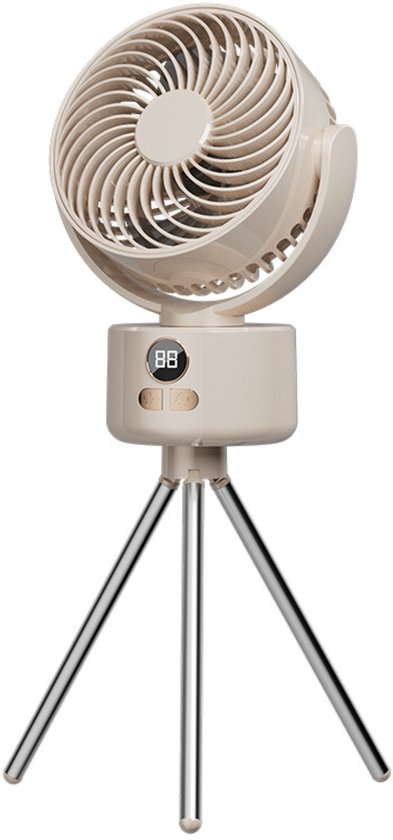 Usb-ventilator，3600-mah-akku，3 Geschwindigkeitsstufen，140° Neigbar，automatische Drehung，led-anzeige，geeignet Für Zuhause Und Büro