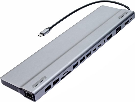 15-in-1 Usb-c-dockingstation – 3 Bildschirme (hdmi/dp/vga), Ethernet, Usb, Sd/tf, Audio, Geeignet Für Laptop, Ps4, Xbox, Switch