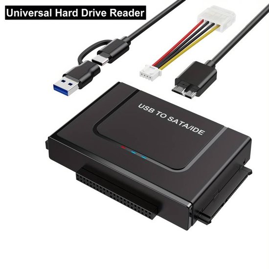 Usb 3.0 Zu Ide Sata Adapter，usb Typ-c Festplattenleser Und Externer Festplattenkonverter，geeignet Für 2,5/3,5-zoll Ide Sata Hdds Und Ssds