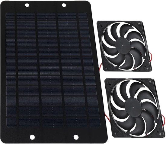 10w 12v 2a Solarventilator, Doppeldesign, Wasserdicht, Geräuscharmer Betrieb, Geeignet Für Gewächshaus Und Hühnerstall