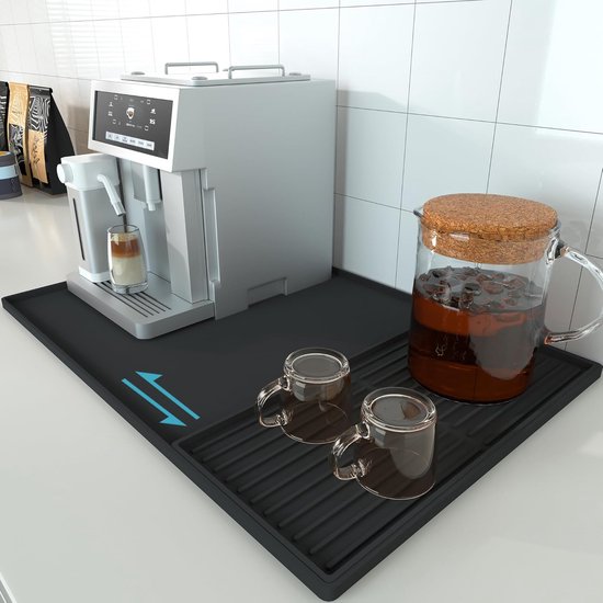 Silikon-kaffeematten-set Mit Erhöhtem Rand，kaffeematte Für Die Arbeitsplatte，passend Für Kaffeemaschine Und Espressomaschine，60 X 40 Cm
