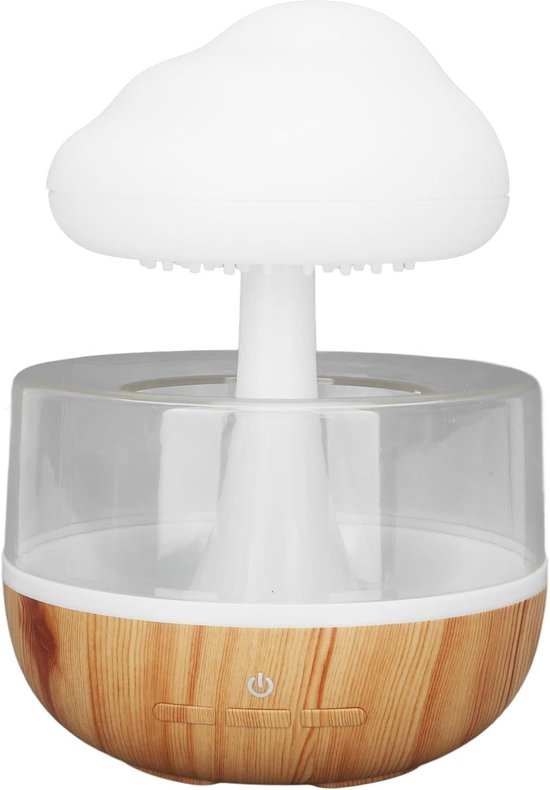 Luftbefeuchter „regenwolke“ Mit 7 Farben，500 Ml Luftbefeuchter In Pilzform，2-in-1-funktion，einstellbarer Wasserdurchfluss