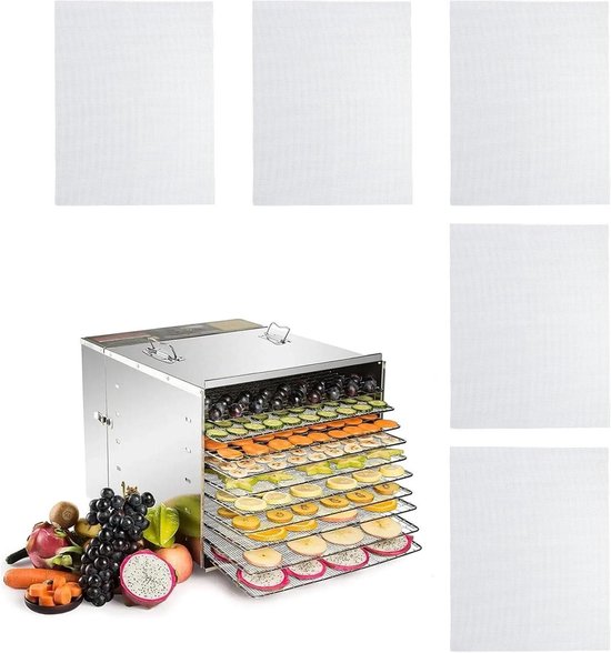 5 Quadratische Silikon-dörrmatten Zum Trocknen Von Lebensmitteln – Wiederverwendbare Dampfgarmatte – Antihaftbeschichtete Dörrmatten Für Obst