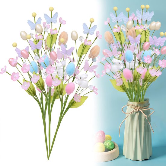 Osterzweige，ostereierdekoration，frühlingsdekoration，blumenarrangement In Vase，3-teilig，45 Cm (vase Nicht Enthalten)