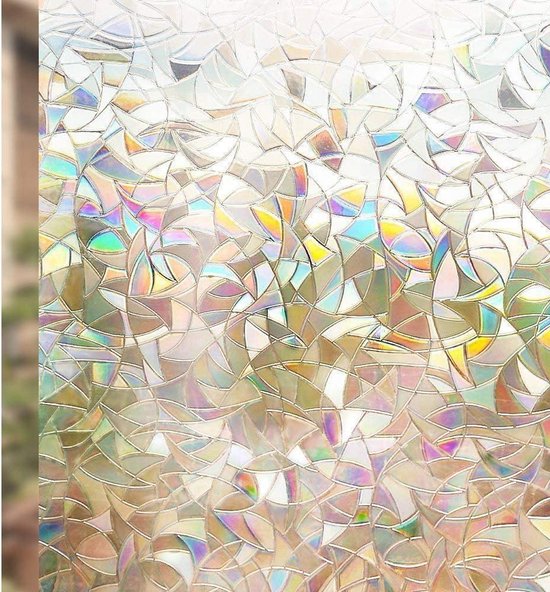 Dekorative Fensterfolie – Klebstofffreie Glasfolie – Sichtschutz – Regenbogeneffekt – 44,5 X 200 Cm – Transparent