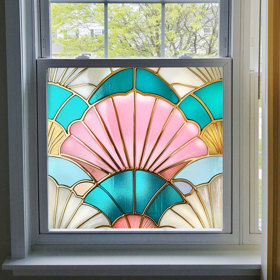 Dekorative Statische Fensterfolie Mit Regenbogenmuster Für Sicht- Und Uv-schutz