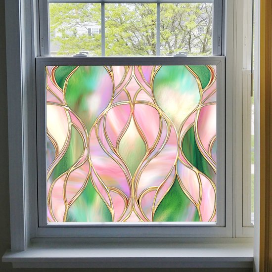 Fensterfolie – Sichtschutzfolie – Schafft Privatsphäre – Haftet Statisch – 50 X 50 Cm – Regenbogenfarben