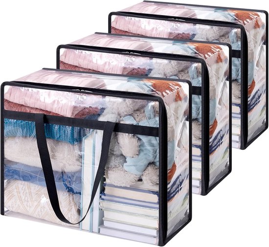 Verstellbare Und Transparente Aufbewahrungsbeutel Für Kleidung Und Bettdecken – 3er-set