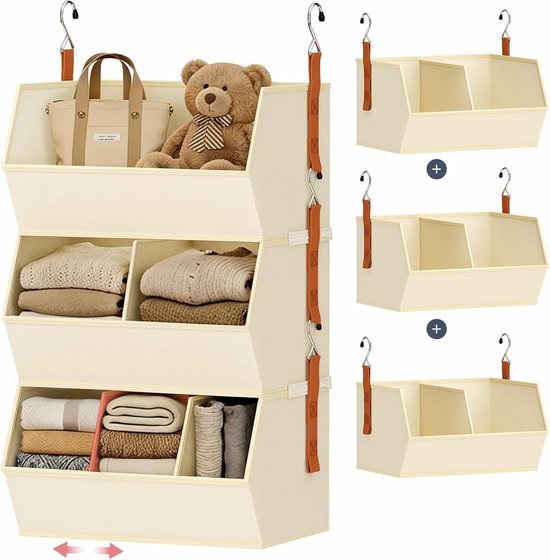 Extra Großer Hängeorganizer Für Den Kleiderschrank，hängeregale Mit Trennwänden，faltbares Aufbewahrungssystem，hängeorganizer Aus Stoff Für Zuhause