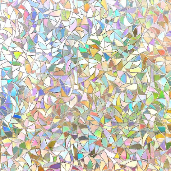 Fensterfolie – Dekorativer Effekt – Sichtschutz – Regenbogeneffekt – 44,5 X 400 Cm – Weiß