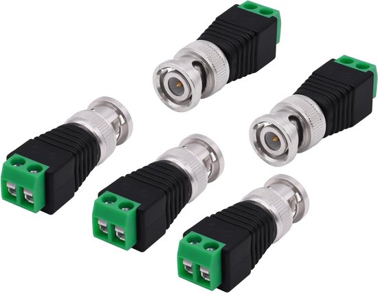 Bnc-schraubadapter – Video-balun-anschluss – Cctv-sicherheit – Lötfreie Verbindung – 5 Stück