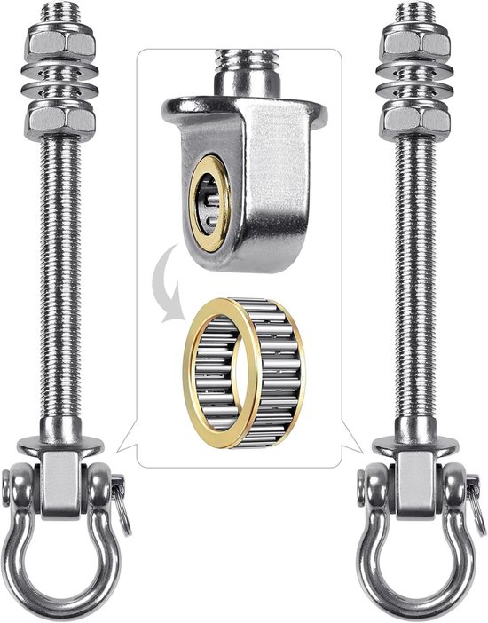 2-teiliges Set，schaukelaufhängung Mit Lager，180 Mm，schwerlast-aufhängehaken，m10-schraube Für Hängesessel，1500 Pfund