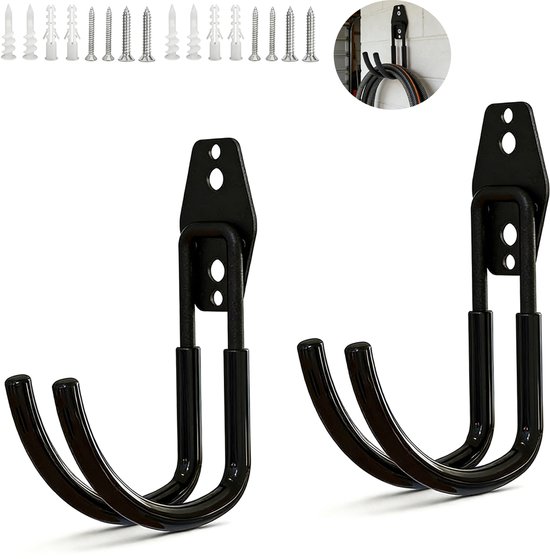 2 Robuste Garagenhaken，wandhaken Aus Stahl，robuste Garagenhaken，multifunktionale Metall-wandhaken Für Fahrräder