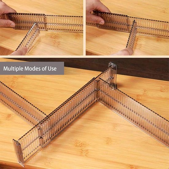 3-teilig - Schubladeneinsätze, Schubladenorganizer, Multifunktionale Trennwände Für Haushalt Und Küche 28-50 Cm (transparent Schwarz)