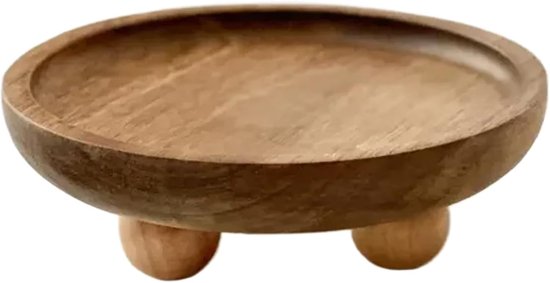 Kleines，rundes Holztablett Im Rustikalen Stil Mit Füßen，parfüm Und Schlüssel. Perfekt Als Dekoratives Tablett Für Küche