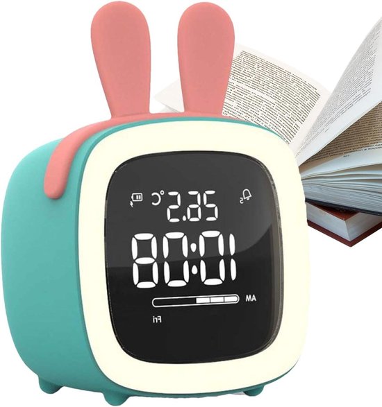 Schlaftrainingswecker Mit Nachtlicht, Niedlicher Tischwecker Mit Sanftem Licht, Tragbarer Wecker Für Jungen Und Mädchen, Ideal Für Den Nachttisch Im Kinderzimmer