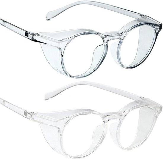 Schutzbrillen 2er-pack, Beschlagfrei, Blaulichtabweisend, Wind- Und Sandabweisend, Transparente Schutzbrillen - Für Damen Und Herren.